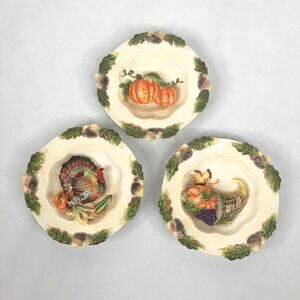 Set of 3 Ganz Ceramic Plate Harvest Wall Art